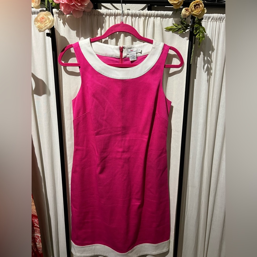 Vineyard Vines Sleeveless Cotton Pink Shift Dress Size 2
